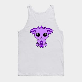 Cute Creature Holding an Awareness Ribbon (Purple) Tank Top